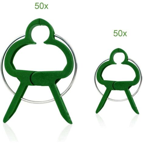 100 clips de jardin pour tomates, rosiers, concombres et autres plantes grimpantes – clips robustes pour fixer les plantes grimpantes (1/4)