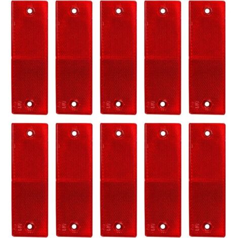 ZVD-Réfléchissant Plaque D'Avertissement, Catadioptres de Sécurité, Catadioptre Remorque, Réflecteurs Camion, pour Camions Caravanes RV Bateaux Vélo, 10 Pièces,rouge,14.84.8cm (1/3)