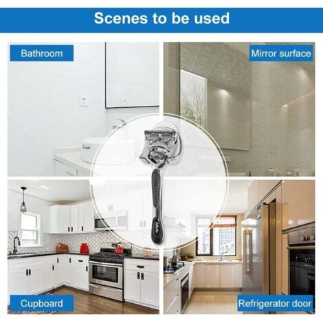 LEVERLOC Lot de 2 supports de rasoir de douche à ventouse carrés réutilisables pour rasoirs, serviettes, peignoirs, ventouses amovibles sans perçage, blanc LEVERLOC Lot de 2 supports de rasoir de douche à ventouse carrés réutilisables pour rasoirs, serviettes, peignoirs, ventouses amovibles sans perçage, blanc