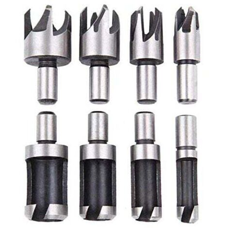 Coffret de 8 forets à bois en acier à haute teneur en carbone, 6 mm/10 mm/13 mm/16 mm (1/4)