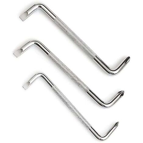 ZVD-Lot de 3 tournevis décalés avec tournevis à tête plate et magnétique, de type Z avec tournevis cruciforme (1/4)
