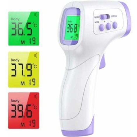 ZVD-Thermomètre Frontal Adulte Thermometre Infrarouge avec Alerte Fièvre 2 en 1 Thermometre sans contact frontal avec Fonction Mémoire, Affichage à LCD, Thermometre Infrarouge Bébés Adultes (1/4)