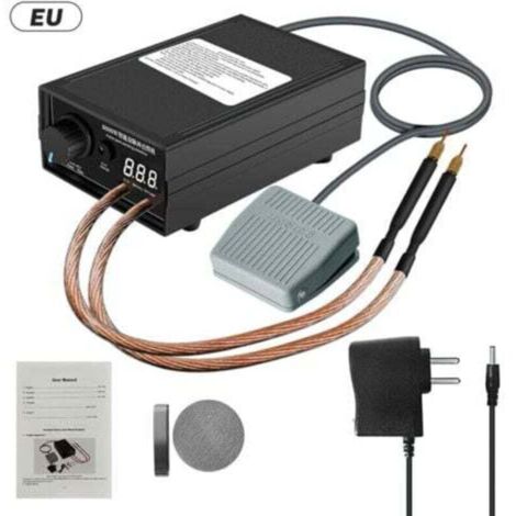 ZVD-Machine de Soudage par Points Portable 8000W Reglable 0-1200A Batterie au Lithium 9600mAh Stylo a Souder Double pour Batterie 18650,