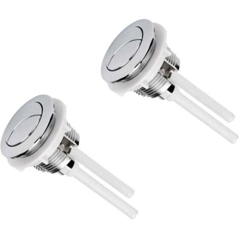 ZVD-2 Pièces Boutons Poussoirs de Toilette Double Chasse Bouton 38mm Standard Chrome Plaqué Argent WC Réservoir Boutons (1/4)