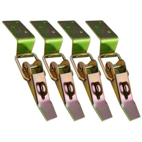 Serrure à levier, 4 pièces, loquet à ressort, loquet à bascule, petit loquet à tension, serrure à pression, serrure à levier, serrure à boîte, serrure en acier inoxydable pour caisses (1/4)