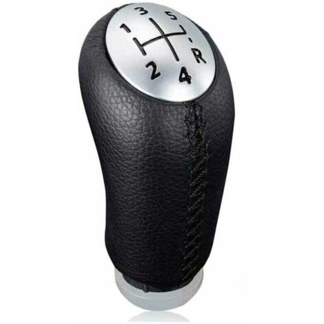 ZVD-Pommeau de levier de vitesse manuel en cuir noir pour Renault Clio III, Megane 2 et Laguna, avec adaptateur inclus.- (1/4)