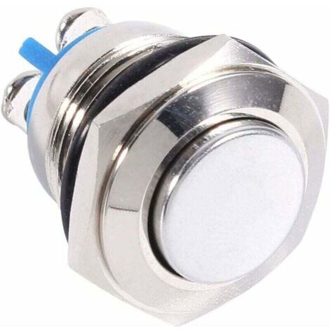 ZVD-Interrupteur à Bouton Poussoir, 12 V 16 Mm étanche Voiture Véhicule Métal Bouton Poussoir Momentané Interrupteur De Klaxon Marche/Arrêt- (1/4)