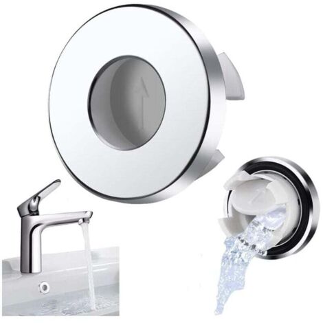 Lot de 2 Débordement D'Évier Couvercle Garniture de lavabo pour lavabo Couvercle de trop-plein Insert en laiton dans le trou Bouchons ronds Chrome pour Bain, Cuisine, Évier (1/4)