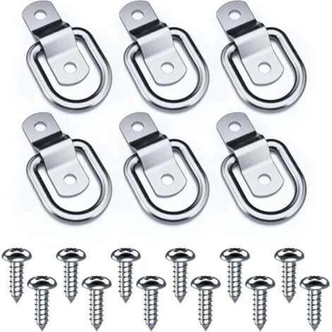 ZVD-Anneau de Fixation 6 Pièces avec 12 Vis, Idéal pour Fixer Cargaison dans Bateaux et Remorques (1/4)