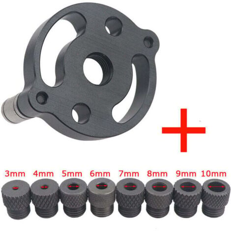 Guide de perçage pour chevilles, dispositif de positionnement pour perforateur en alliage d'aluminium (corps de positionnement + 8 jeux de forets) (1/4)