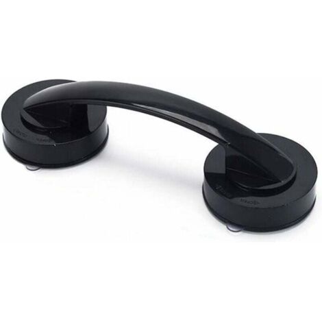 BCC Poignée Avec Ventouse, Noir Rampe de Salle de Bain, Antidérapant Sécurité Etanche et Amovible avec Ventouse Poignée Pour Fenêtre, Porte, Salle de Bain (19.4 x 6.5 x 5 cm)