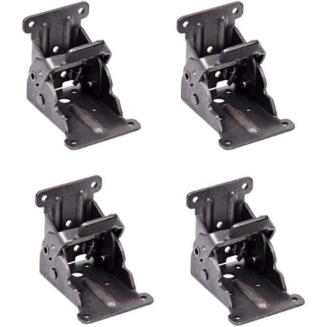 Charnières autobloquantes, support pliant, ferrures de pieds et renfort d'angle, pour pieds pliants, établi pliant, (2 jeux) (1/4)