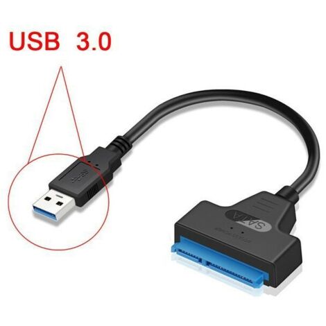 ZVD-Câble adaptateur USB vers SATA pour disques SSD / HDD 2,5 ", convertisseur externe SATA vers USB 3.0 et câble, convertisseur USB 3.0-SATA III (câble de conversion SATA-USB 3.0) (1/3)