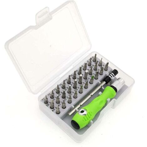 Jeu de tournevis, jeu d'embouts de tournevis magnétiques, kit de mini tournevis de précision 32 en 1, outils de réparation portables pour ordinateur portable, montre, bijoux, jouets, lunettes, etc. (1/4)