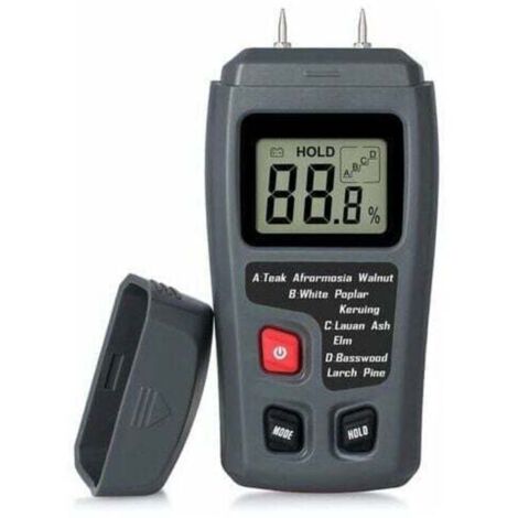 Humidimètre portable pour bois, testeur d'humidité LCD pour détecteur d'humidité du bois, mesure de l'humidité du papier et du bois de chauffage. (1/4)