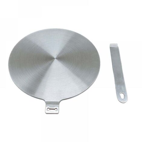 Adaptateur à induction, disque convertisseur pour plaque de cuisson à induction, plaque de diffusion de chaleur avec poignée et base séparables 20 cm (1/4)