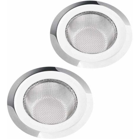 Filtre d'évier de cuisine en acier inoxydable, filtre métallique, filtre d'évier de baignoire pour salle de bain et cuisine, diamètre 11,3 cm (net 11,3 cm (poli)) (1/4)