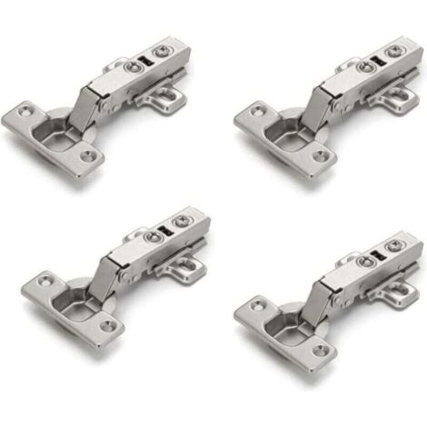 Lot de 4 charnières pour portes d'armoires - charnières d'armoires de cuisine - charnière de porte de placard - charnières d'armoires et de meubles aucune fente requise, facile à installer (1/4)