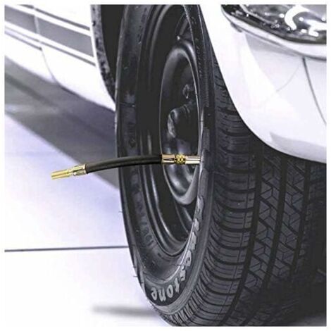 Lot de 4 rallonges de valve de pneu, valve de pneu flexible 150 mm avec 2 supports (1/3)