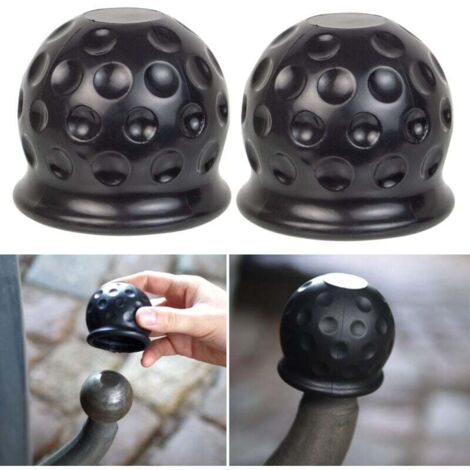 Cache-boule pour crochet de remorque – lot de 2 pour attelages de remorque à boule jusqu'à 50 mm – cache-boule en caoutchouc – contre l'abrasion et la saleté (1/4)