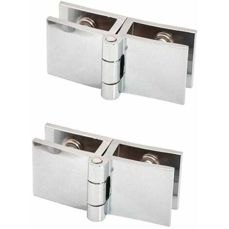 ZVD-PCS 180 degrés clip de porte en verre charnière sans verre de perçage à charnière en verre pour épaisseur de verre 5mm - 8mm (1/4)