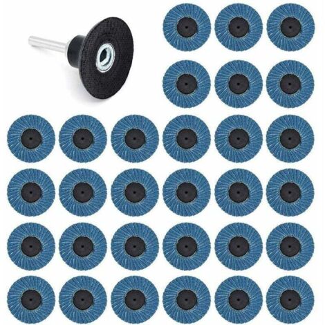 ZVD- 31 Pcs 2 Pouces 50mm Disques Abrasifs Disques Lamelles 40 Grit 60 Grit 80 Grit, (1/4)