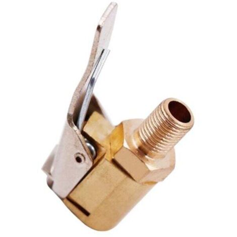 ZVD-Embout de Gonflage Laiton,Clip de Pompe à Air,Adaptateur de Valve de Pneu de Voiture,Raccord de Valve de Gonflage,Pompe de Embout Laiton Gonflage Valve Clip,Pince Connecteur Adaptateur (1/4)