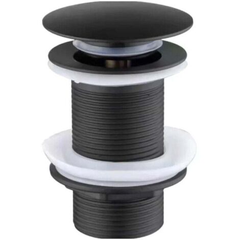 ZVD-Bouchon de vidange Premium Noir Mat Bouchon de lavabo Bouchon de vidange Clickwaste Verrouillable (1/4)