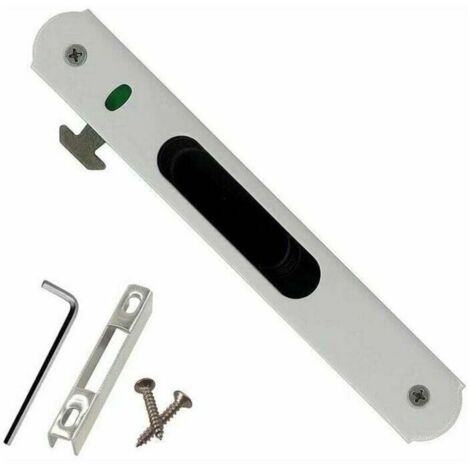 Serrure de porte coulissante - Garnitures de quincaillerie de verrouillage simple de fenêtre de porte coulissante en acier inoxydable de ménage,Fonepro (1/4)
