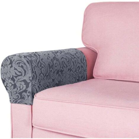 ZVD-2 Pièces Housse Extensible pour Accoudoirs de Canapé, Amovible et Facile à Nettoyer, Confortable (Gris Foncé) (1/4)