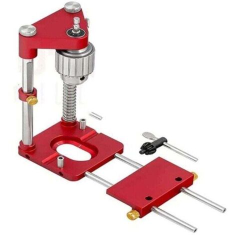 Localisateur de perçage, guide de perçage portable, positionneur précis de perforatrice, outil de menuiserie en acier pour charpentiers, modèle : rouge (1/4)