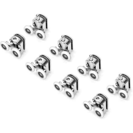 Roulettes de porte de douche coulissantes ZVD-8 en alliage de zinc, diamètre de 25 mm, doubles roulettes de remplacement pour salle de bain (1/4)