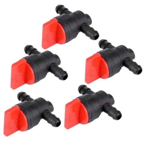 Robinet d'essence pour tondeuse à gazon, interrupteur de coupure de réservoir d'essence, robinet de carburant en plastique pour tondeuse à gazon pour jardin et utilisation agricole 5 pièces (1/4)