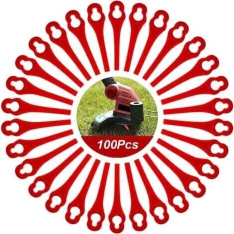 ZVD-Promotion 100pcs Lames en Plastique de Rechange pour Coupe Bordure Lame de Tondeuse à Gazon Lames pour Débroussailleuse sans Fil Lames de Coupe de Remplacement pour Jardin Pelouse Gros Trou 12Mm,P (1/3)