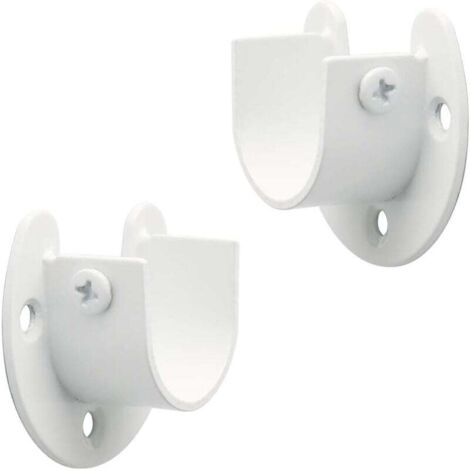 Support de tringle à rideau, support de tringle à rideau en U, supports pour tringles à rideaux, support de tringle à rideau, acier inoxydable blanc, 25 mm (1/4)