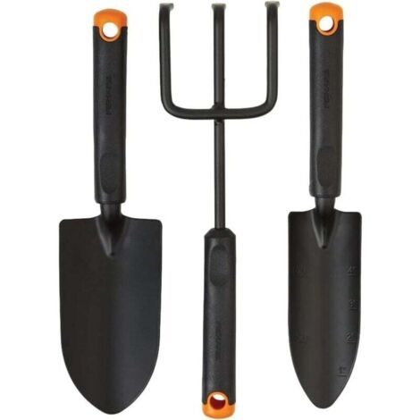 ZVD-Ensemble d'outils de jardin 3 pièces - pelle, transplantoir, cultivateur, tête en acier antirouille, poignée ergonomique pour la plantation, le creusement et l'aération du sol (1/4)