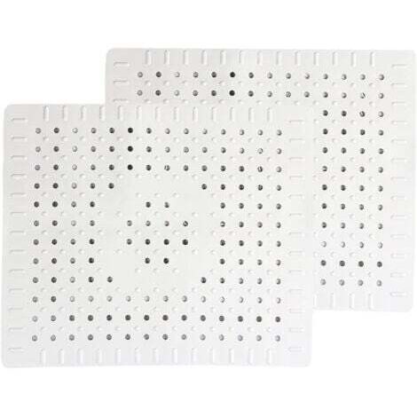 Lot de 2 tapis de protection blancs pour évier de cuisine, en caoutchouc antidérapant durable, faciles à nettoyer et à découper (1/5)