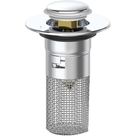 ZVD-Bonde de lavabo de salle de bain avec panier filtrant amovible - Baignoire anti-obstruction (1/3)