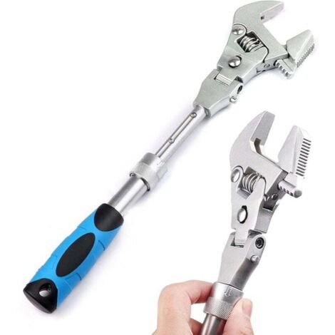 Clé à cliquet, télescopique 5 en 1 avec tête vibrante, clé dynamométrique à cliquet, clé dynamométrique pliable à 180 degrés, clé dynamométrique de 10 pouces pour travaux de plomberie,