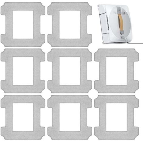 ZVD-W1 Lot de 8 chiffons de nettoyage lavables en microfibre W1 Pro Kit d'accessoires pour robot aspirateur de fenêtre Ecovacs Winbot W1 W1 Pro Series