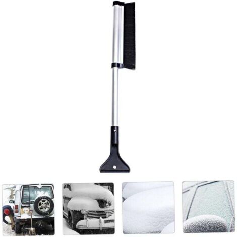 ZVD-1 Pc Silver Pelle à Neige Brosse à , télescopique Neige de Voiture Glace ,Amovible Balai de déneigement Ice Scraper grattoi Fournitures de Voiture Alliage d'aluminium (1/4)