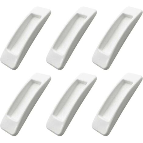 Lot de 6 Poignée Autocollante Porte Coulissante poignées auto-adhésives pour porte coulissante avec rubans adhésifs double face porte coulissante Les tiroirs sans perforation Poignée Blanc (1/4)