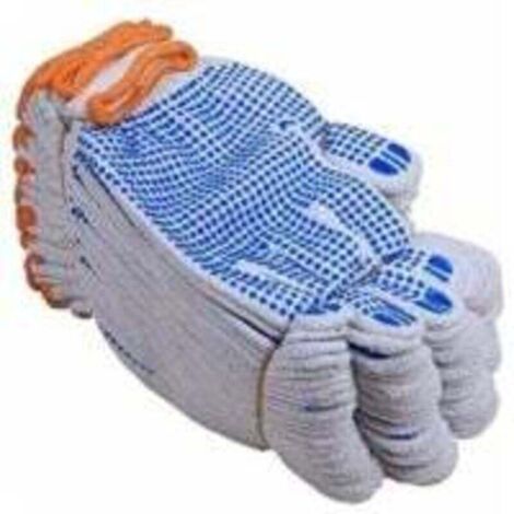 12 paires de gants de travail blancs en coton pour les travaux en usine et de jardinage
