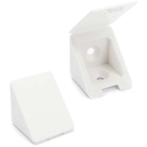 100 équerres d'angle/connecteurs de meubles/supports d'étagère 2 trous Couleur : blanc Matériau : plastique (1/3)