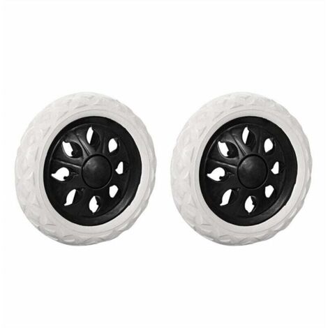 ZVD-Lot de 2 roulettes de rechange pour chariot de courses en caoutchouc mousse (Noir, Roues chaudes) (1/4)