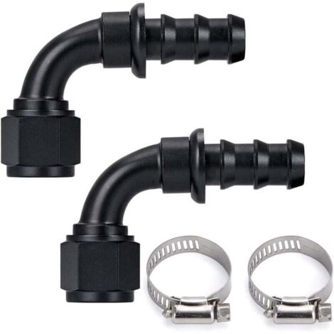 ZVD-10AN 90 Degrés Femelle Pivotant, Raccord de Tuyau en Aluminium pour Système de Carburant, Paquet de 2 (1/4)