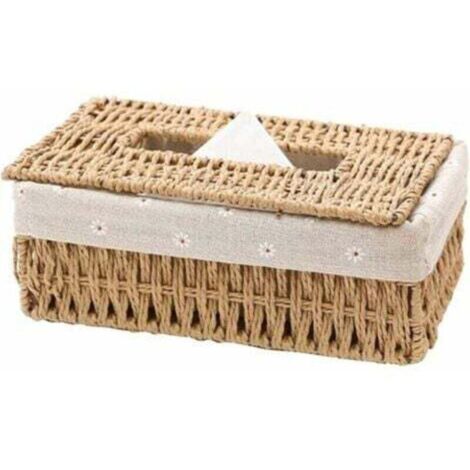 Boîte à Mouchoirs Style Nordique En Corde De Coton - Design Minimaliste Blanc Ou Bois, Élégante Pour Maison, Bureau Ou Voiture