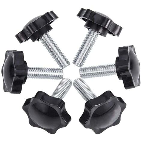ZVD-Paquet de 6 vis à oreilles M8 50 44 Vis à oreilles Bouton étoile en plastique moleté Clips à vis à oreilles (1/4)