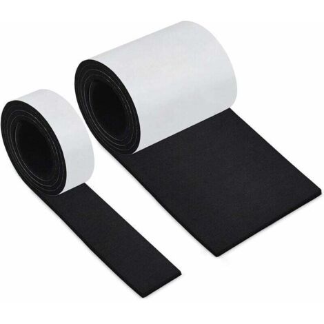 ZVD-Patin Feutre Feutrine Autocollante pour Meuble, Patins Chaises Antiderapant Feutre 2 Rouleaux(10010+1002)Découpe Libre de Toute Taille Feutrine Adhesive Noire Protection Pied de Table Chaise- (1/4)
