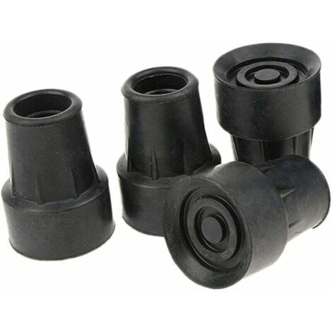 ZVD-Pack de 4 Embouts de Canne Antidérapants Standard Embouts en Caoutchouc Noir - 19mm (1/4)